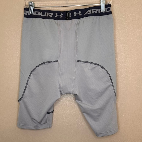 Under Armour Youth Baseball Sliders with Solid Cup Shorts Size YXL Gray Black - Picture 2 of 5